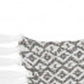 50" X 60" Gray and White Woven Cotton Geometric Throw Blanket with Fringe