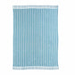 Blue and White Woven Cotton Striped Throw Blanket