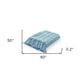 Blue and White Woven Cotton Striped Throw Blanket