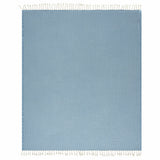 50" X 60" Blue and White Woven Cotton Geometric Throw Blanket with Fringe