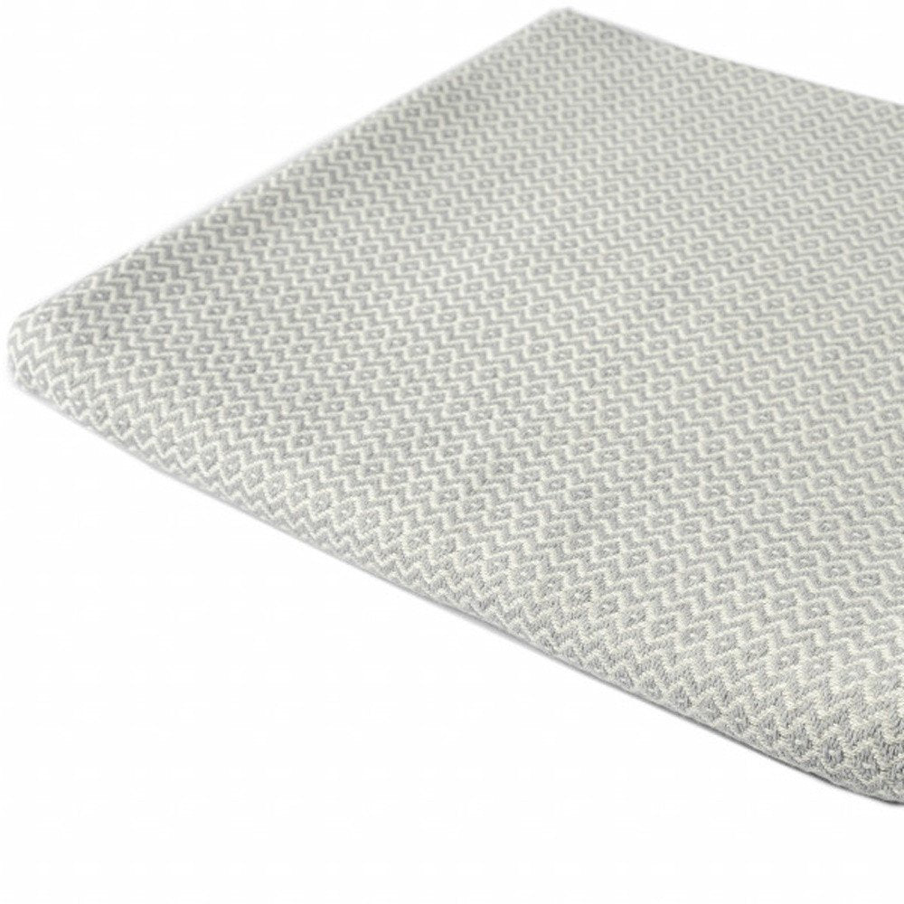 50" X 60" Gray Woven Cotton Geometric Throw Blanket with Fringe