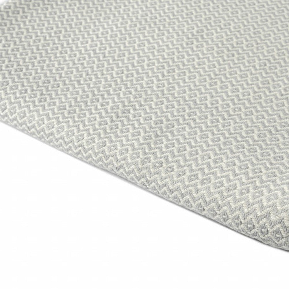 50" X 60" Gray Woven Cotton Geometric Throw Blanket with Fringe