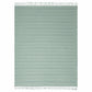 Gray Woven Cotton Striped Throw Blanket