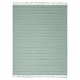 Gray Woven Cotton Striped Throw Blanket