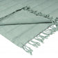 Green Woven Cotton Striped Throw Blanket