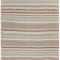60" X 50" Beige Woven Cotton Striped Throw Blanket with Fringe