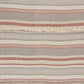 60" X 50" Beige Woven Cotton Striped Throw Blanket with Fringe