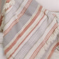 60" X 50" Beige Woven Cotton Striped Throw Blanket with Fringe