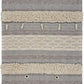 60" X 50" Gray Woven Cotton Striped Throw Blanket with Fringe
