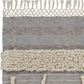 60" X 50" Gray Woven Cotton Striped Throw Blanket with Fringe