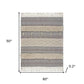 60" X 50" Gray Woven Cotton Striped Throw Blanket with Fringe