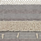 60" X 50" Gray Woven Cotton Striped Throw Blanket with Fringe