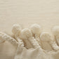 60" X 50" Cream Woven Cotton Chevron Throw Blanket with Tassels