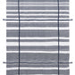 50" X 60" Blue and White Kantha Cotton Striped Throw Blanket with Embroidery