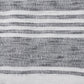 50" X 60" Gray and White Kantha Cotton Striped Throw Blanket with Embroidery