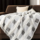 60" X 50" Gray and White Woven Cotton Checkered Throw Blanket with Fringe