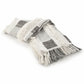 60" X 50" Gray and White Woven Cotton Checkered Throw Blanket with Fringe