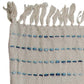 50" X 60" Cream Kantha Cotton Striped Throw Blanket with Embroidery