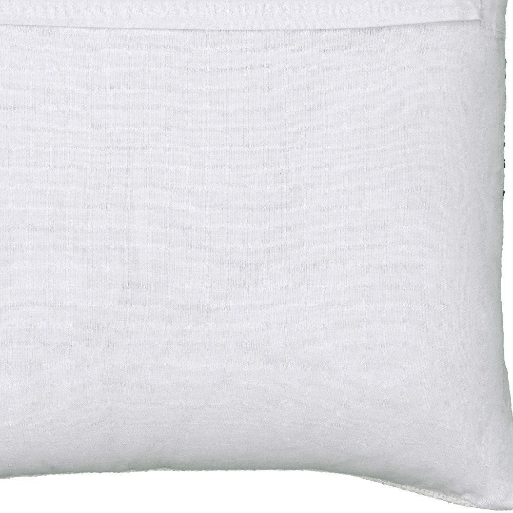 18" Gray and White Throw Pillow
