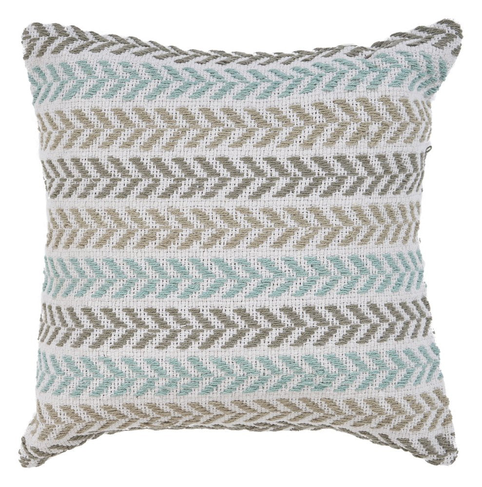 18" Gray and White Throw Pillow