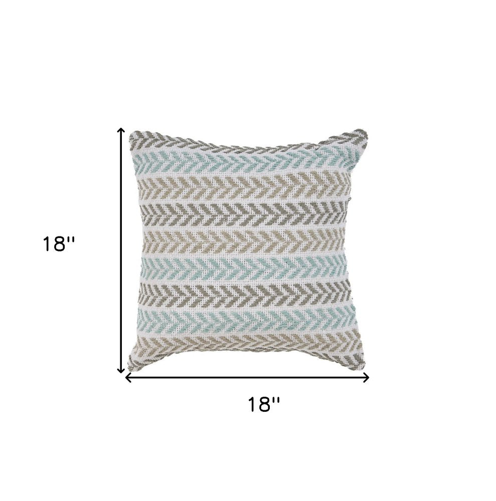 18" Gray and White Throw Pillow
