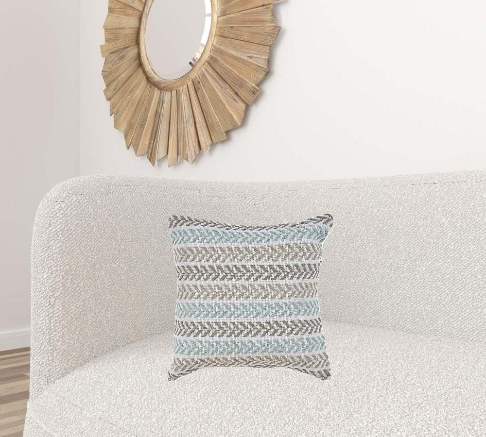 18" Gray and White Throw Pillow