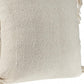 20" X 20" Ivory And White 100% Cotton Zippered Pillow