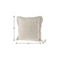 20" X 20" Ivory And White 100% Cotton Zippered Pillow