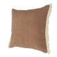 20" Gray And Ivory Cotton Color Block Throw Pillow with Fringe