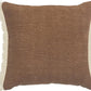 20" Gray And Ivory Cotton Color Block Throw Pillow with Fringe