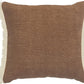 20" Orange And Tan Cotton Color Block Throw Pillow with Fringe