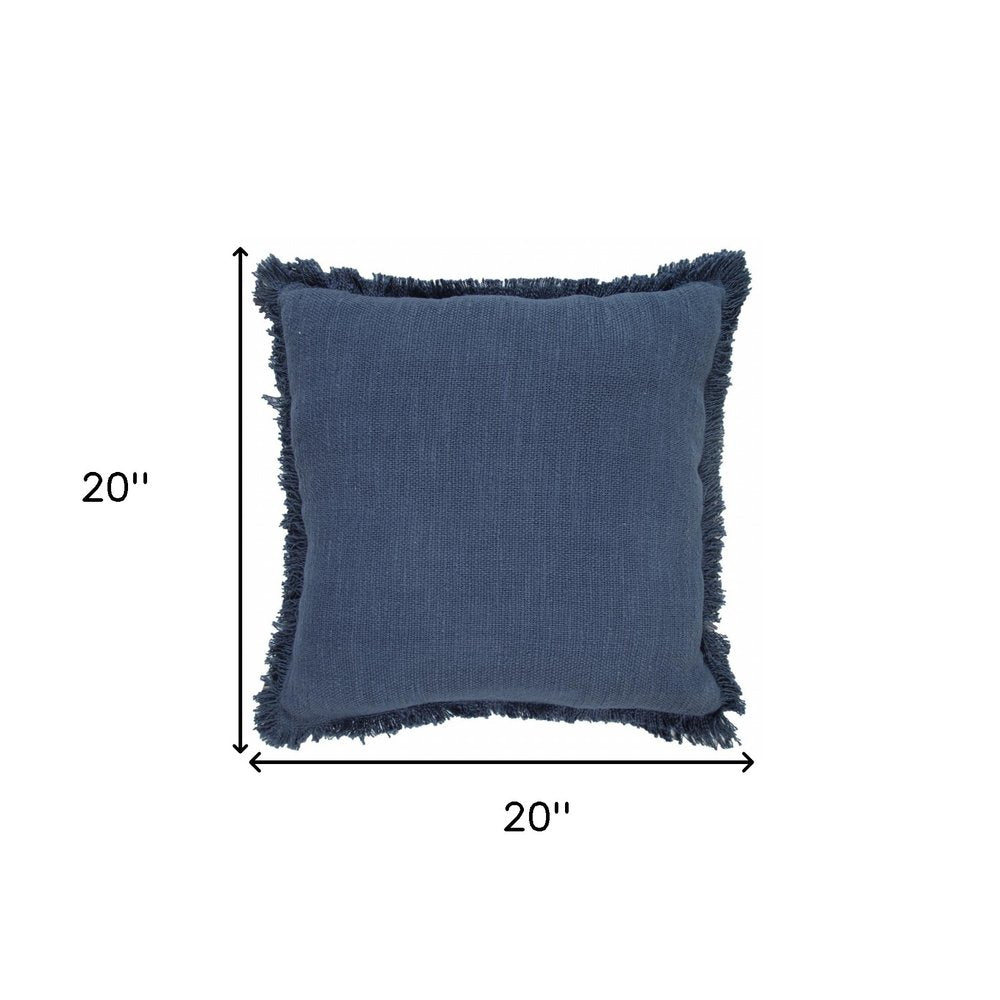14" X 36" Navy Blue 100% Cotton Zippered Pillow