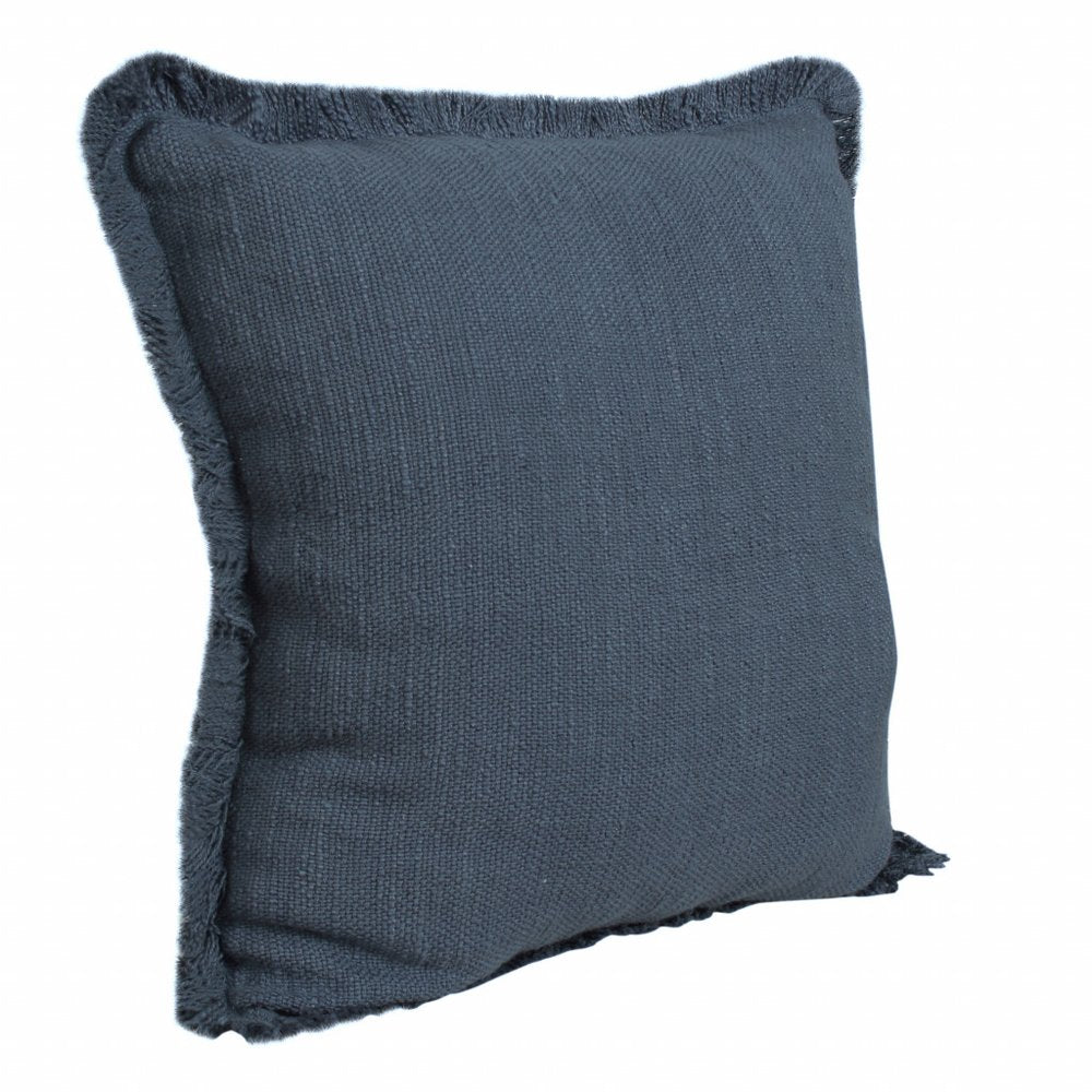 14" X 36" Navy Blue 100% Cotton Zippered Pillow