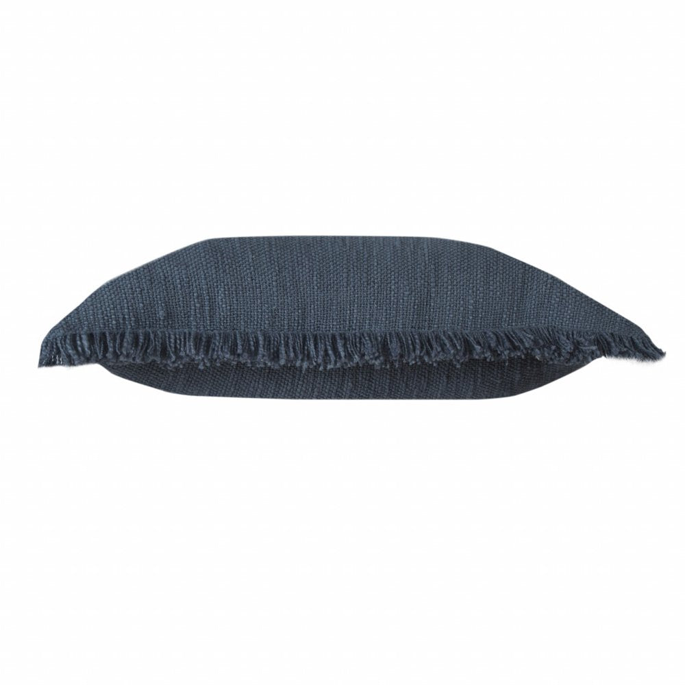 14" X 36" Navy Blue 100% Cotton Zippered Pillow