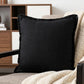 20" Navy Blue Cotton Throw Pillow with Fringe