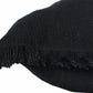 20" Navy Blue Cotton Throw Pillow with Fringe