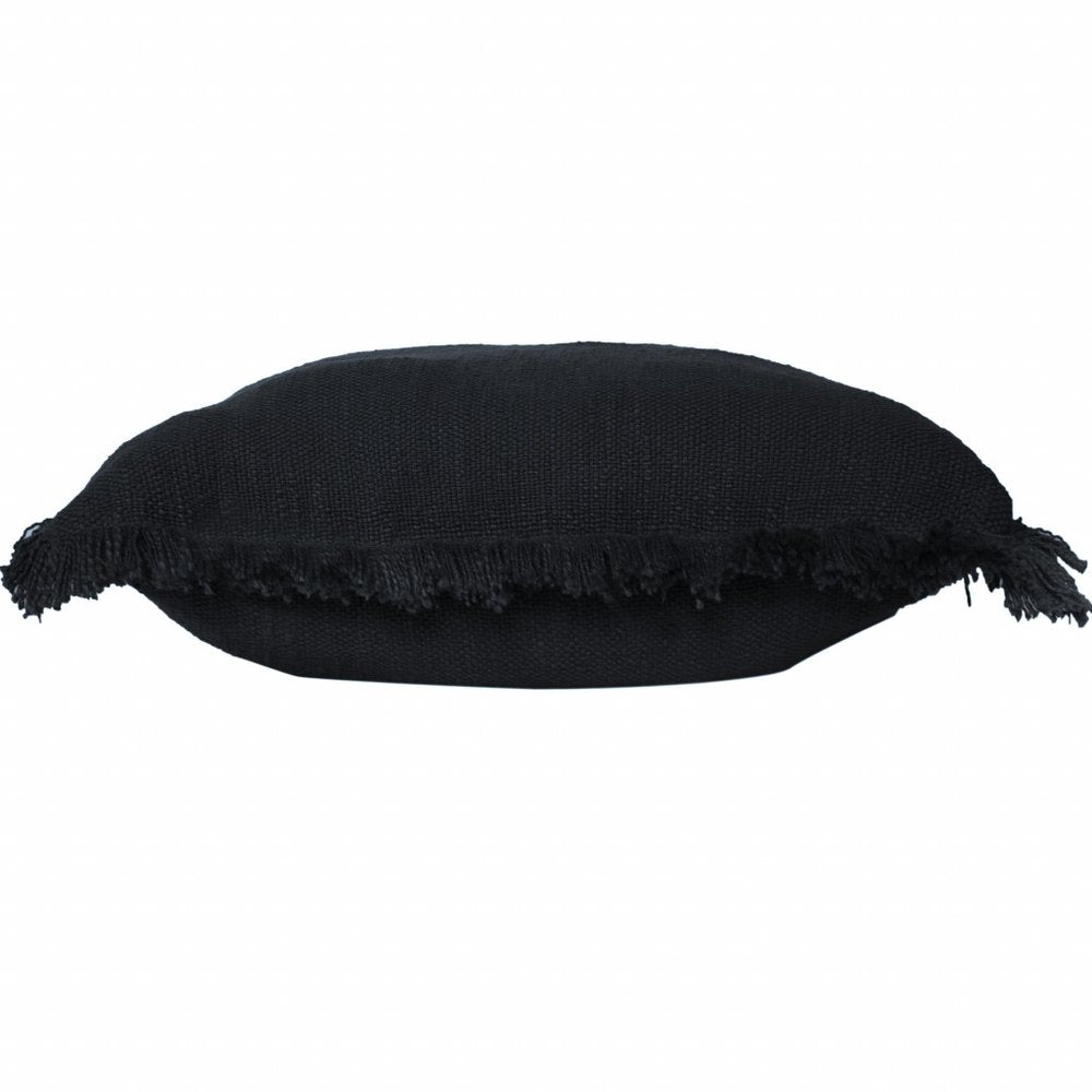 14" X 36" Jet Black 100% Cotton Zippered Pillow