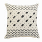 20" X 20" Cream And Black 100% Cotton Chevron Zippered Pillow