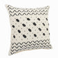 20" X 20" Cream And Black 100% Cotton Chevron Zippered Pillow