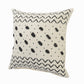 20" X 20" Cream And Black 100% Cotton Chevron Zippered Pillow