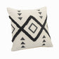 20" X 20" Cream Black And Gray 100% Cotton Geometric Zippered Pillow