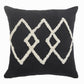 20" X 20" White And Black 100% Cotton Geometric Zippered Pillow