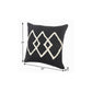 20" X 20" White And Black 100% Cotton Geometric Zippered Pillow