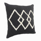 20" X 20" White And Black 100% Cotton Geometric Zippered Pillow