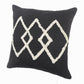 20" X 20" White And Black 100% Cotton Geometric Zippered Pillow