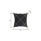 20" X 20" White And Black 100% Cotton Geometric Zippered Pillow