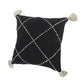 20" X 20" White And Black 100% Cotton Geometric Zippered Pillow