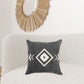 20" X 20" White And Black 100% Cotton Geometric Zippered Pillow
