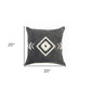 20" X 20" White And Black 100% Cotton Geometric Zippered Pillow