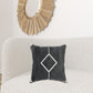 20" X 20" White And Black 100% Cotton Geometric Zippered Pillow